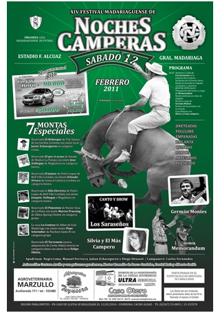 afiche de noches camperas